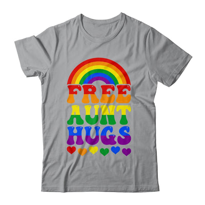 Free Aunt Hugs Rainbow LGBT Lesbian Gay Trans Pride Groovy Shirt & Tank Top | teecentury