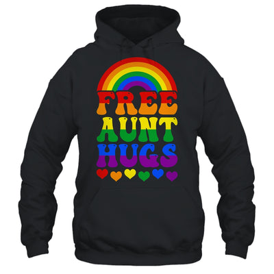 Free Aunt Hugs Rainbow LGBT Lesbian Gay Trans Pride Groovy Shirt & Tank Top | teecentury