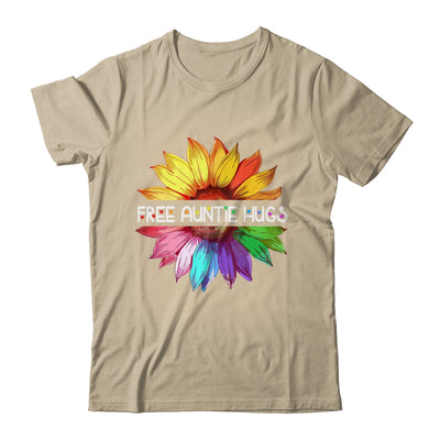 Free Auntie Hugs LGBTQ LGBT Pride Daisy Rainbow Flower Shirt & Tank Top | teecentury