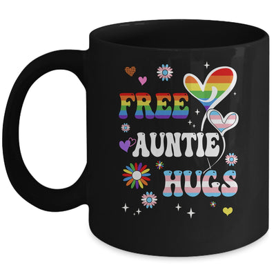 Free Auntie Hugs LGBT Gay Pride Transgender Rainbow Flag Mug | teecentury