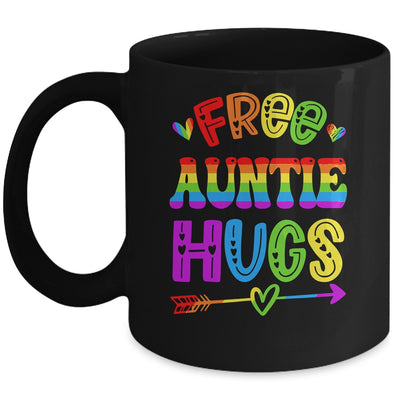Free Auntie Hugs Rainbow LGBT Lesbian Gay Pride Trans Retro Mug | teecentury