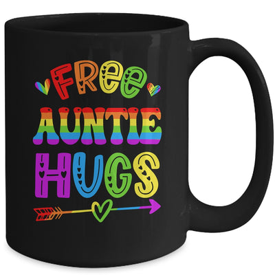 Free Auntie Hugs Rainbow LGBT Lesbian Gay Pride Trans Retro Mug | teecentury