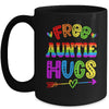 Free Auntie Hugs Rainbow LGBT Lesbian Gay Pride Trans Retro Mug | teecentury