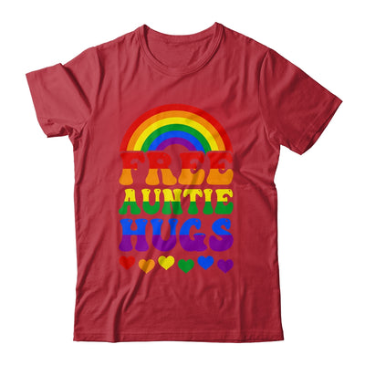 Free Auntie Hugs Rainbow LGBT Lesbian Gay Trans Pride Groovy Shirt & Tank Top | teecentury