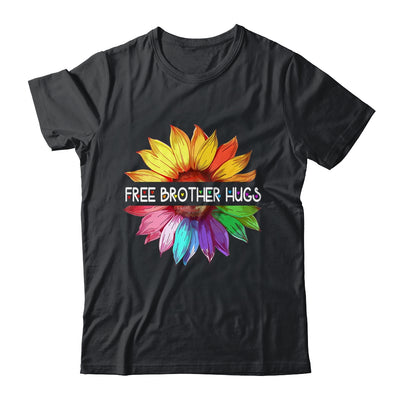 Free Brother Hugs LGBTQ LGBT Pride Daisy Rainbow Flower Shirt & Tank Top | teecentury