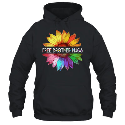 Free Brother Hugs LGBTQ LGBT Pride Daisy Rainbow Flower Shirt & Tank Top | teecentury