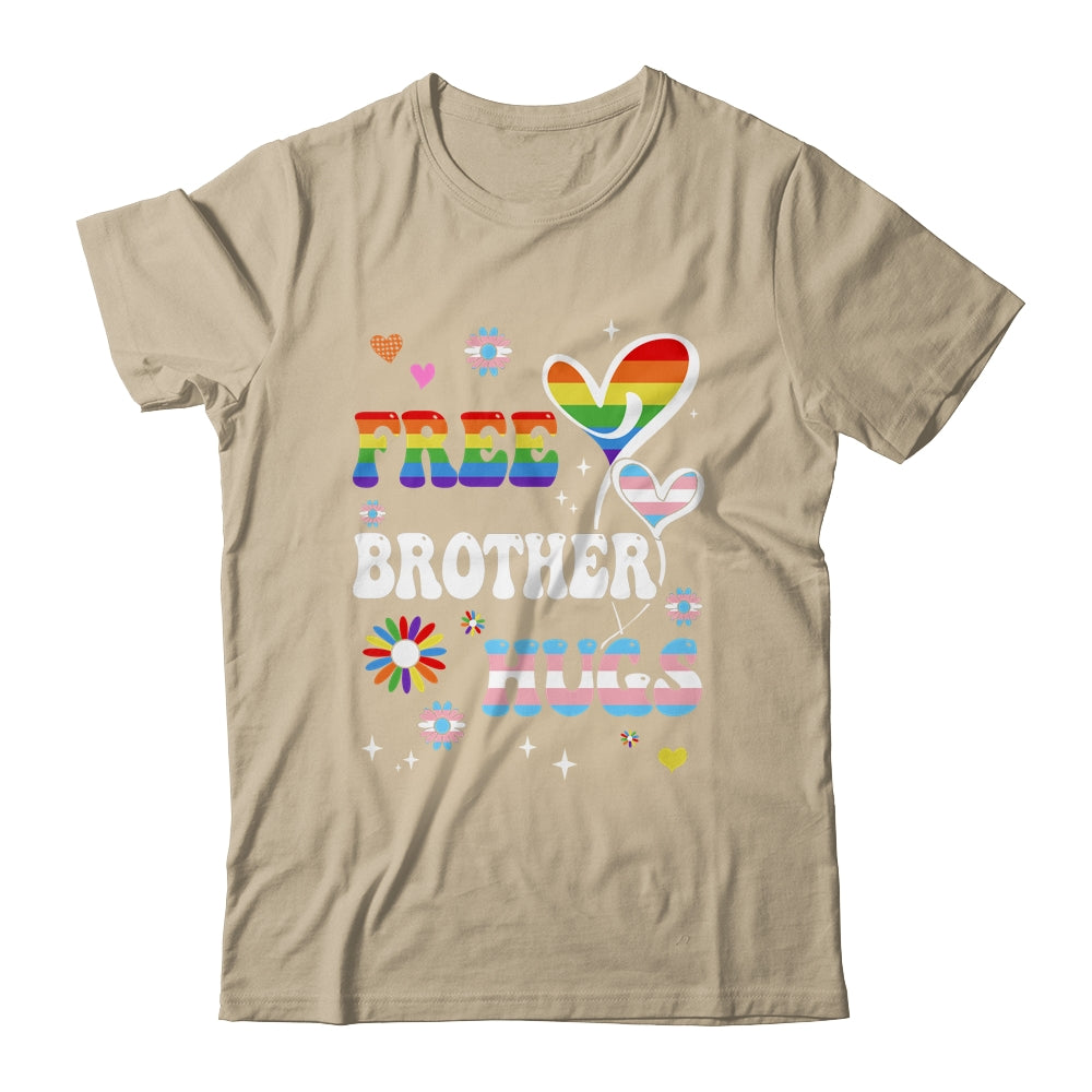 Free Brother Hugs LGBT Gay Pride Transgender Rainbow Flag Shirt & Hoodie | teecentury