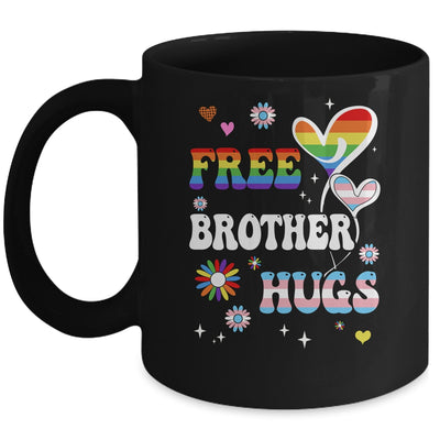 Free Brother Hugs LGBT Gay Pride Transgender Rainbow Flag Mug | teecentury