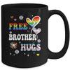 Free Brother Hugs LGBT Gay Pride Transgender Rainbow Flag Mug | teecentury