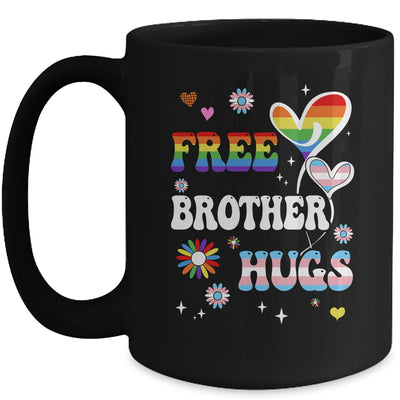 Free Brother Hugs LGBT Gay Pride Transgender Rainbow Flag Mug | teecentury