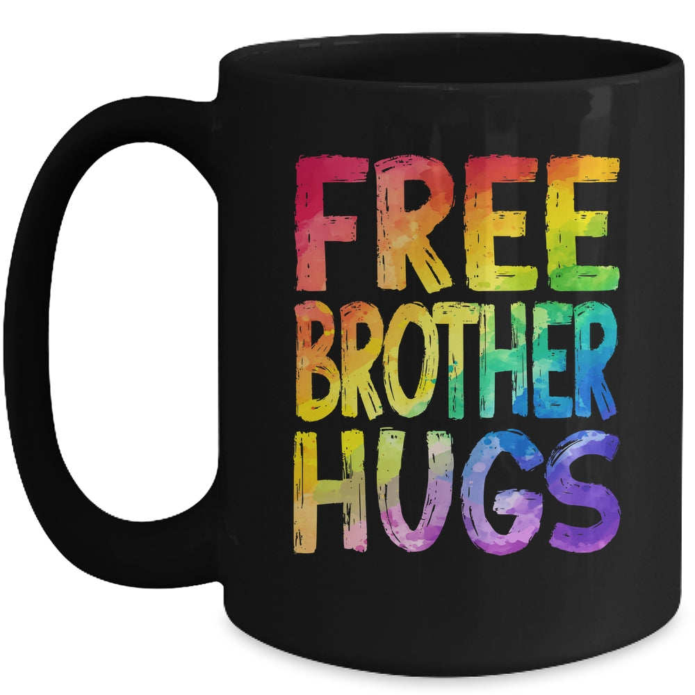 Free Brother Hugs LGBT Pride LGBTQ Lesbian Gay Rainbow Mug | teecentury