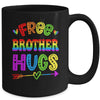 Free Brother Hugs Rainbow LGBT Lesbian Gay Pride Trans Retro Mug | teecentury