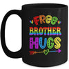 Free Brother Hugs Rainbow LGBT Lesbian Gay Pride Trans Retro Mug | teecentury