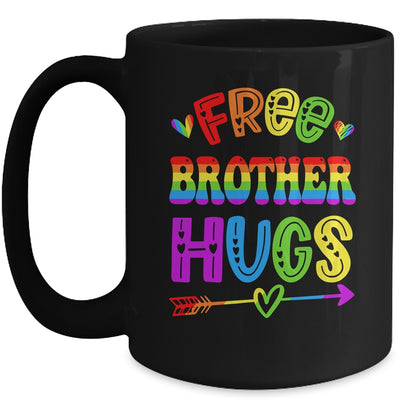 Free Brother Hugs Rainbow LGBT Lesbian Gay Pride Trans Retro Mug | teecentury