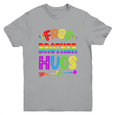 Free Brother Hugs Rainbow LGBT Lesbian Gay Pride Trans Retro Youth Shirt | teecentury
