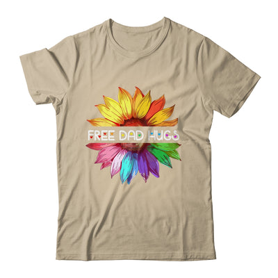 Free Dad Hugs LGBTQ LGBT Pride Daisy Rainbow Flower Shirt & Tank Top | teecentury