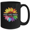 Free Dad Hugs LGBTQ LGBT Pride Daisy Rainbow Flower Mug | teecentury