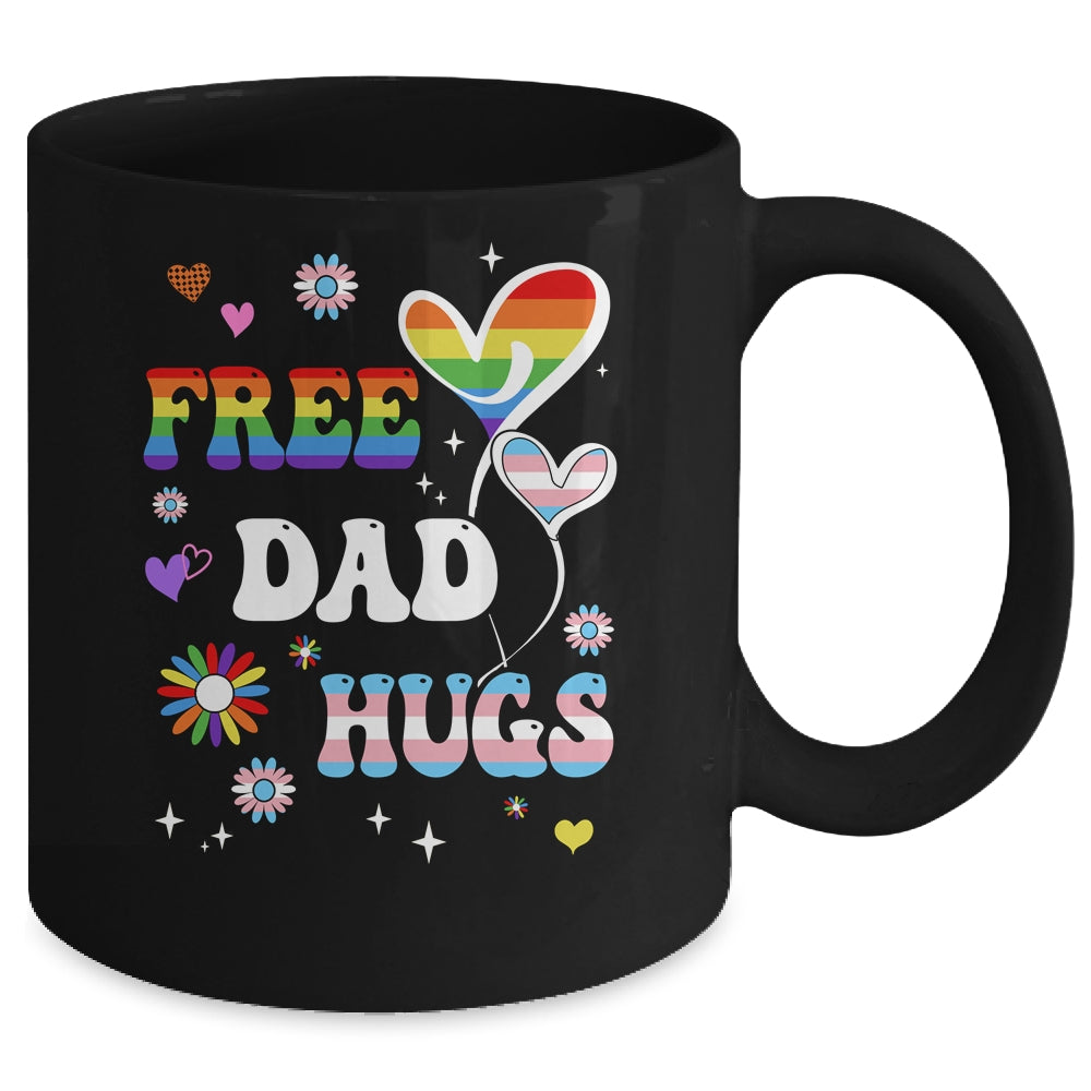 Free Dad Hugs LGBT Gay Pride Transgender Rainbow Flag Mug | teecentury