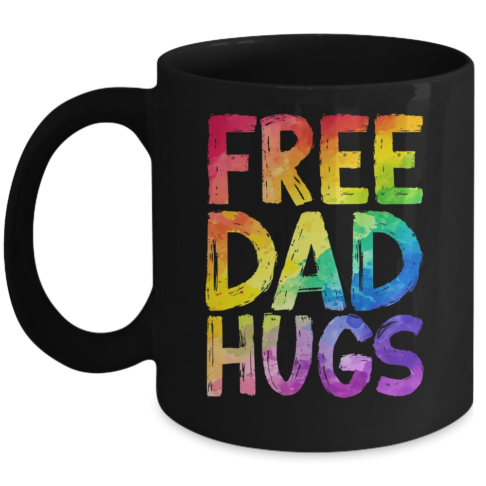 Free Dad Hugs LGBT Pride LGBTQ Lesbian Gay Rainbow Mug | teecentury