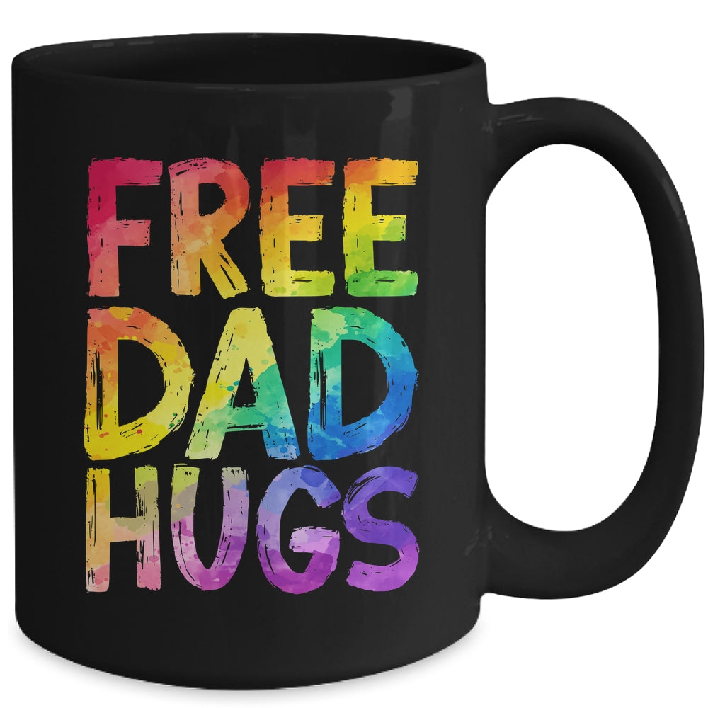 Free Dad Hugs LGBT Pride LGBTQ Lesbian Gay Rainbow Mug | teecentury