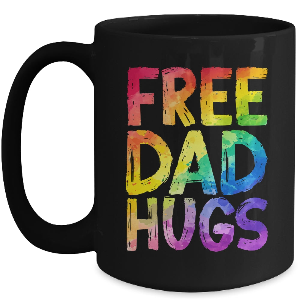 Free Dad Hugs LGBT Pride LGBTQ Lesbian Gay Rainbow Mug | teecentury