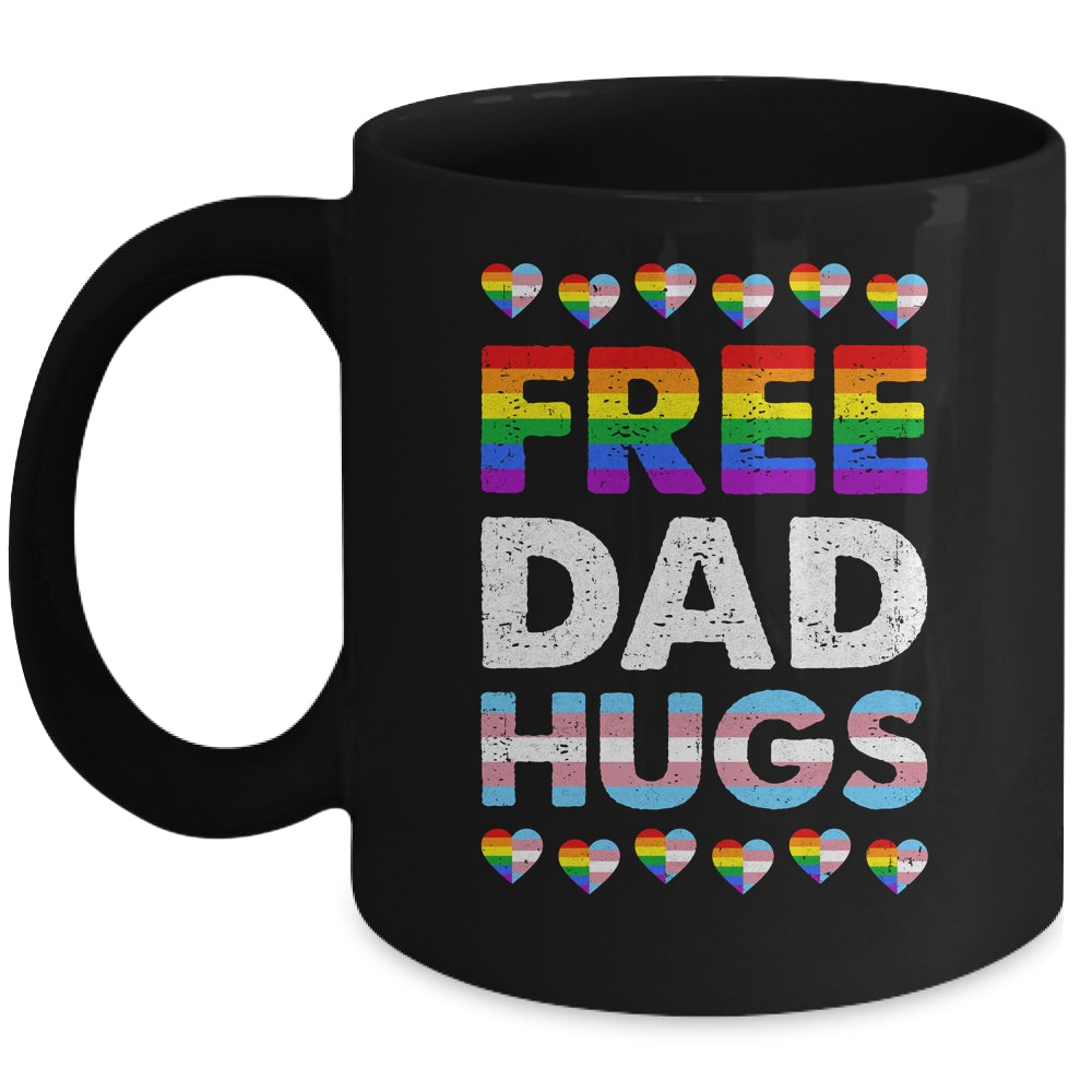 Free Dad Hugs Rainbow LGBTQ Gay Pride Month Proud Ally Mug | teecentury