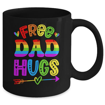 Free Dad Hugs Rainbow LGBT Lesbian Gay Pride Trans Retro Mug | teecentury