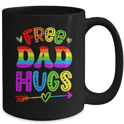 Free Dad Hugs Rainbow LGBT Lesbian Gay Pride Trans Retro Mug | teecentury