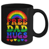 Free Dad Hugs Rainbow LGBT Lesbian Gay Trans Pride Groovy Mug | teecentury