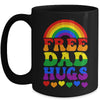Free Dad Hugs Rainbow LGBT Lesbian Gay Trans Pride Groovy Mug | teecentury