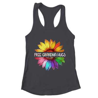 Free Grandma Hugs LGBTQ LGBT Pride Daisy Rainbow Flower Shirt & Tank Top | teecentury