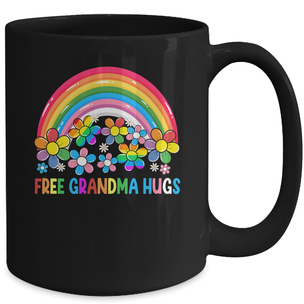 Free Grandma Hugs LGBT Gay Lesbian Transgender Pride Rainbow Mug | teecentury