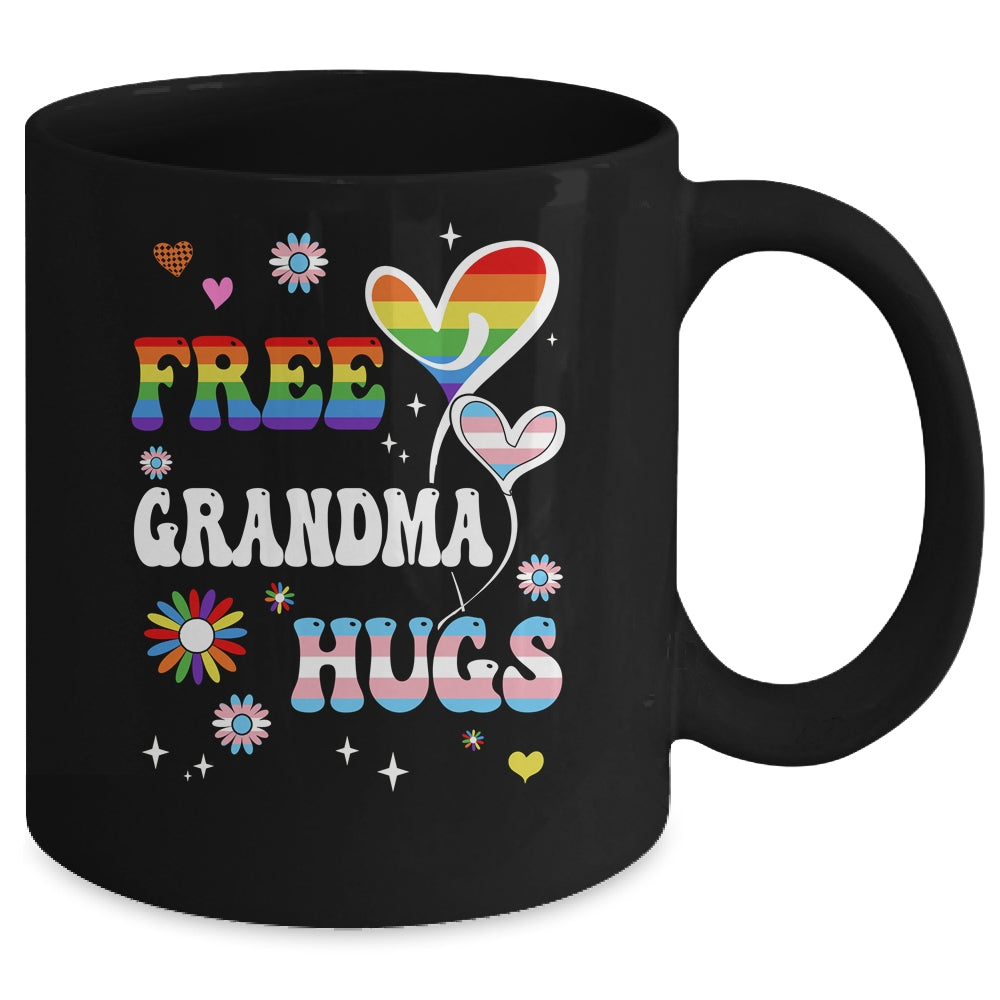 Free Grandma Hugs LGBT Gay Pride Transgender Rainbow Flag Mug | teecentury