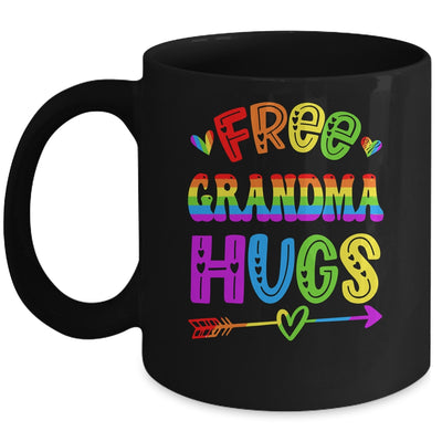 Free Grandma Hugs Rainbow LGBT Lesbian Gay Pride Trans Retro Mug | teecentury