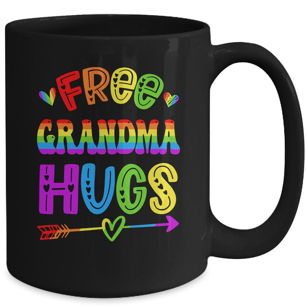 Free Grandma Hugs Rainbow LGBT Lesbian Gay Pride Trans Retro Mug | teecentury