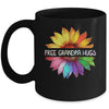 Free Grandpa Hugs LGBTQ LGBT Pride Daisy Rainbow Flower Mug | teecentury