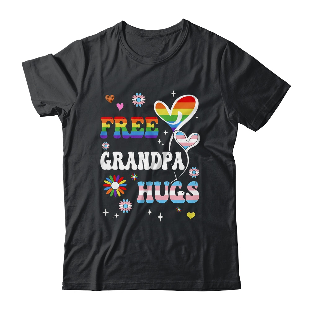 Free Grandpa Hugs LGBT Gay Pride Transgender Rainbow Flag Shirt & Hoodie | teecentury