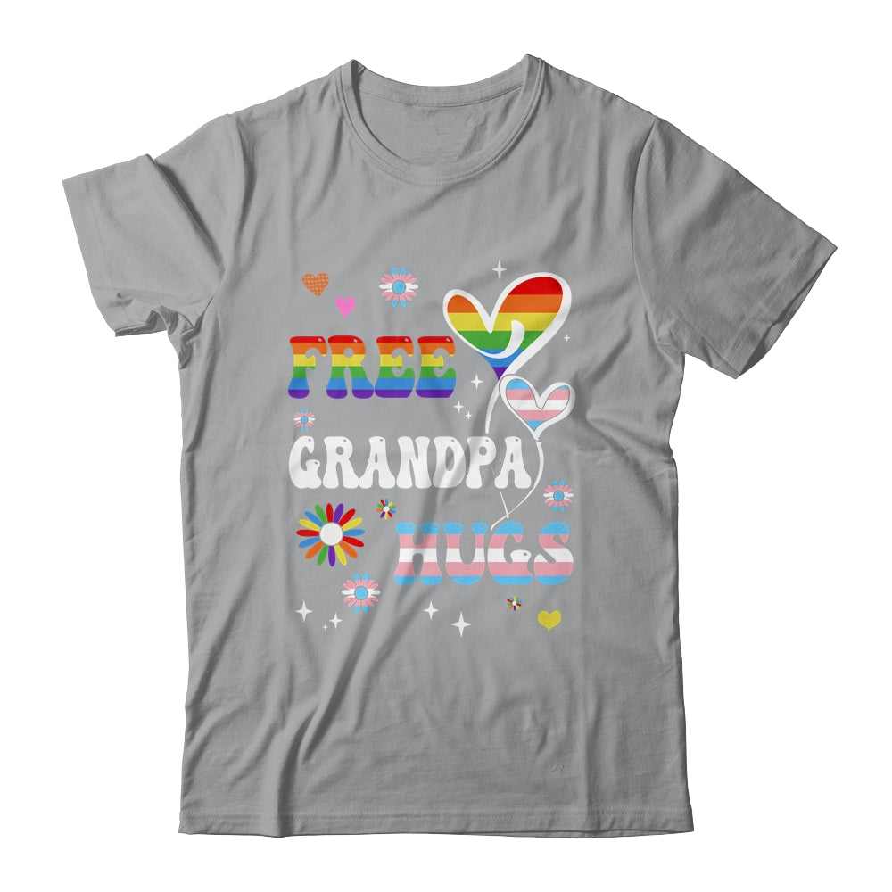 Free Grandpa Hugs LGBT Gay Pride Transgender Rainbow Flag Shirt & Hoodie | teecentury