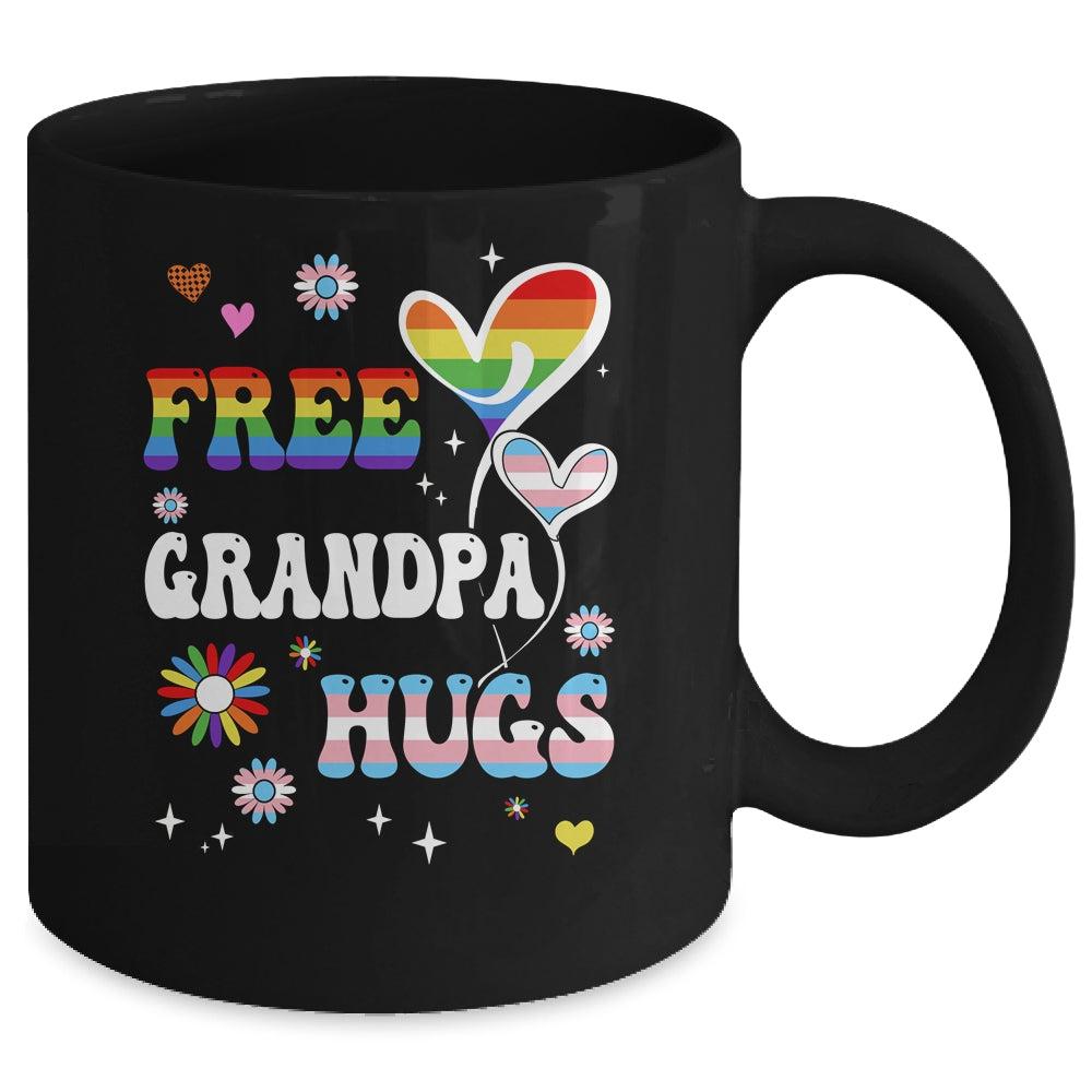 Free Grandpa Hugs LGBT Gay Pride Transgender Rainbow Flag Mug | teecentury
