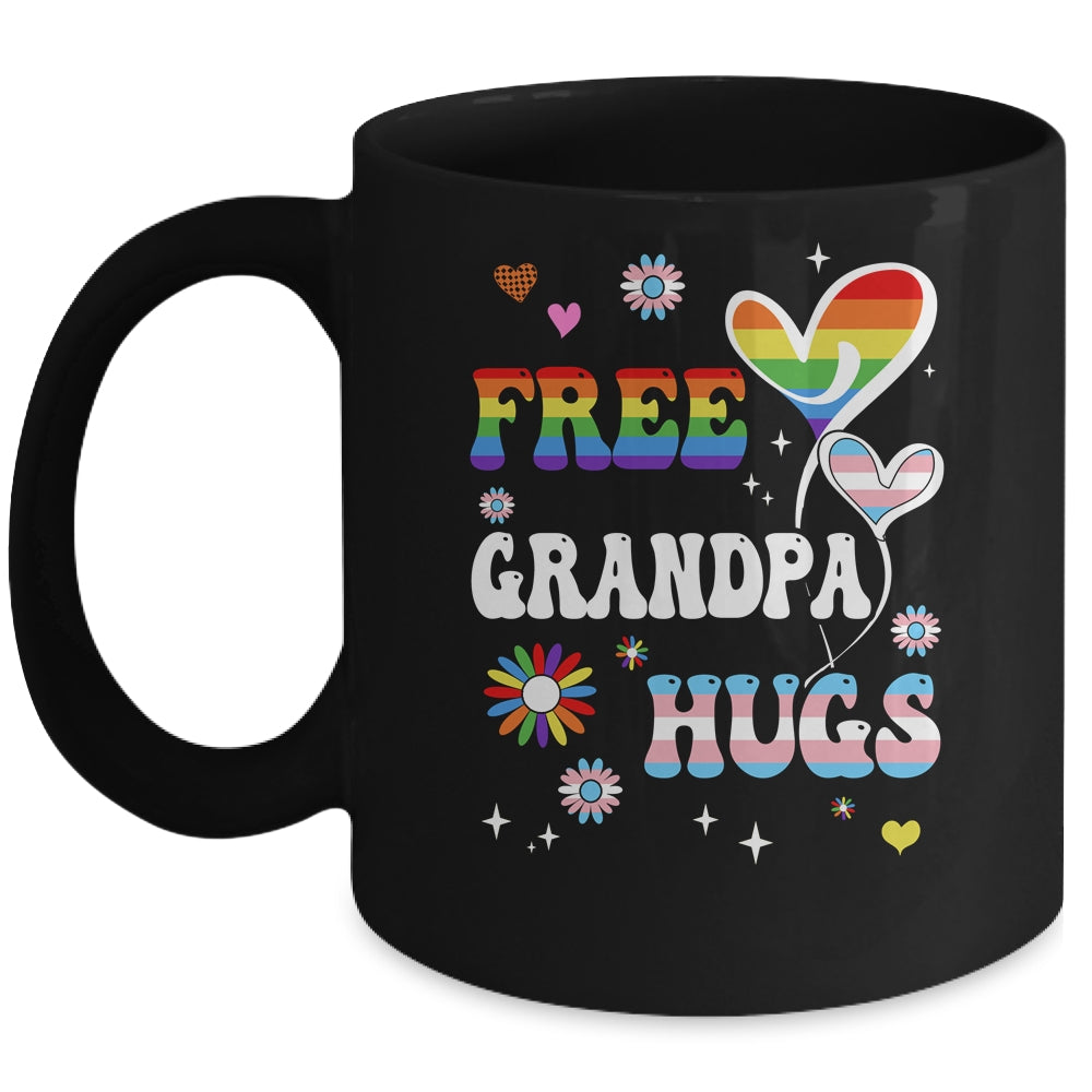 Free Grandpa Hugs LGBT Gay Pride Transgender Rainbow Flag Mug | teecentury