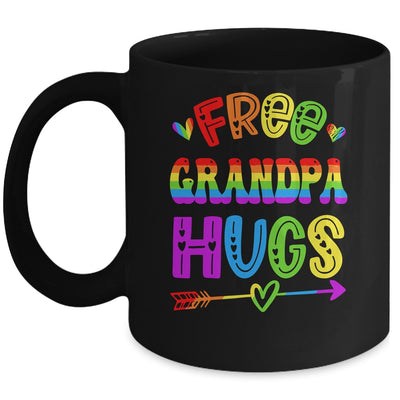 Free Grandpa Hugs Rainbow LGBT Lesbian Gay Pride Trans Retro Mug | teecentury