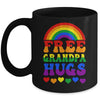 Free Grandpa Hugs Rainbow LGBT Lesbian Gay Trans Groovy Mug | teecentury