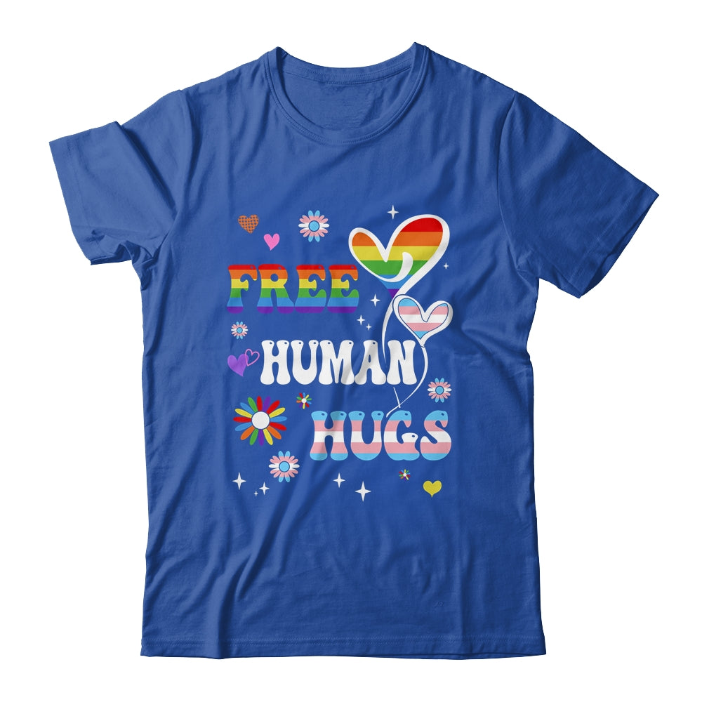 Free Human Hugs LGBT Gay Pride Transgender Rainbow Flag Shirt & Tank Top | teecentury