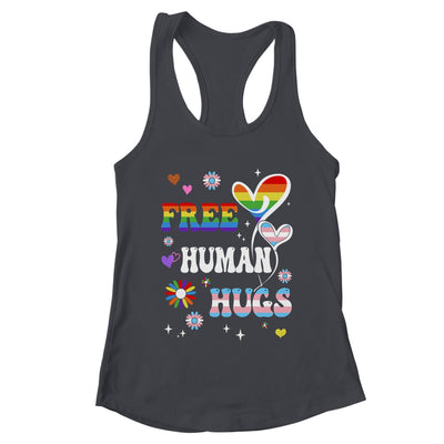 Free Human Hugs LGBT Gay Pride Transgender Rainbow Flag Shirt & Tank Top | teecentury
