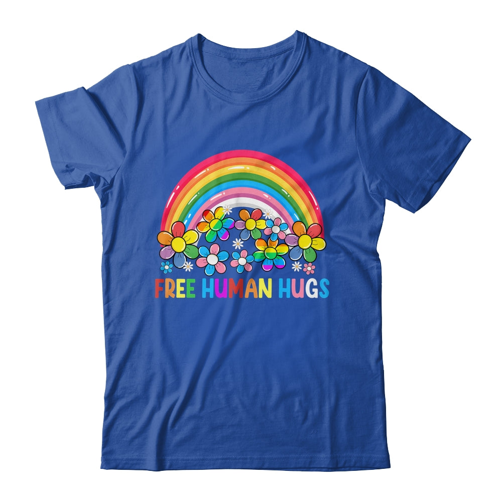 Free Human Hugs LGBT Pride LGBTQ Lesbian Gay Rainbow Shirt & Tank Top | teecentury