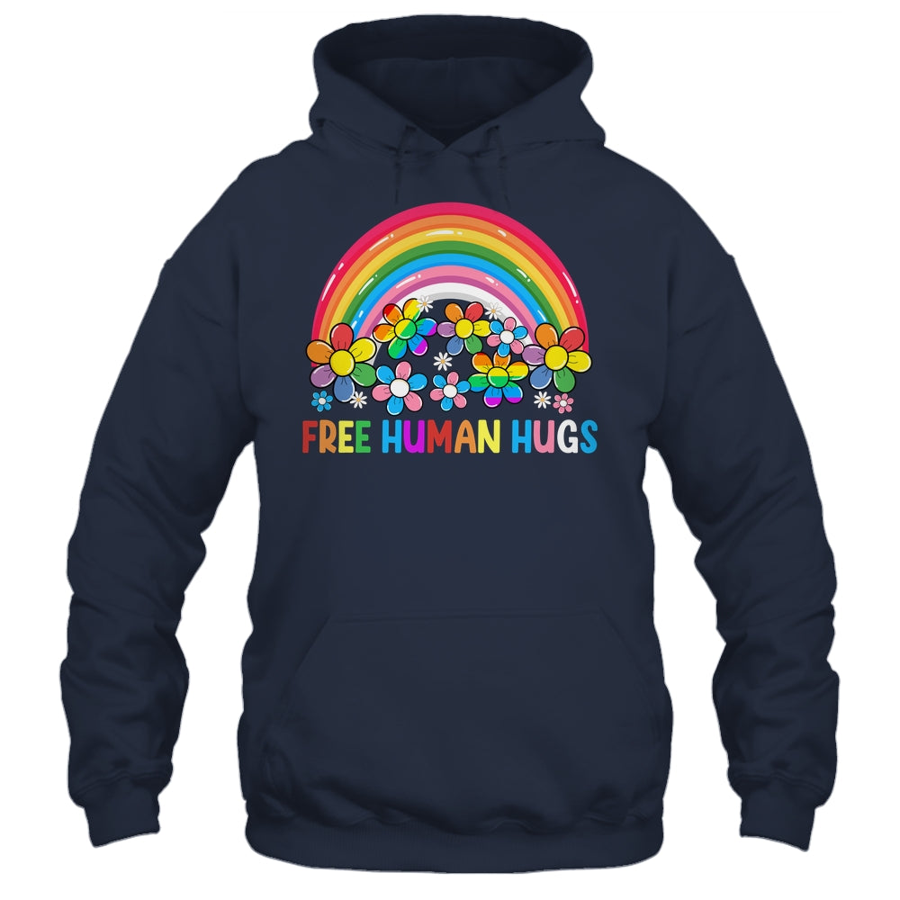 Free Human Hugs LGBT Pride LGBTQ Lesbian Gay Rainbow Shirt & Tank Top | teecentury