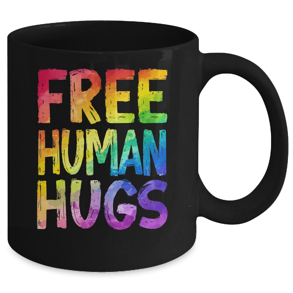 Free Human Hugs LGBT Pride LGBTQ Lesbian Gay Rainbow Women Men Mug | teecentury