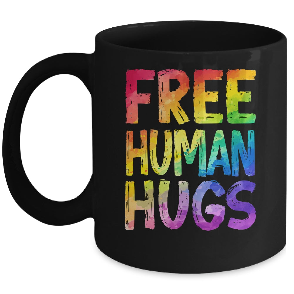 Free Human Hugs LGBT Pride LGBTQ Lesbian Gay Rainbow Women Men Mug | teecentury