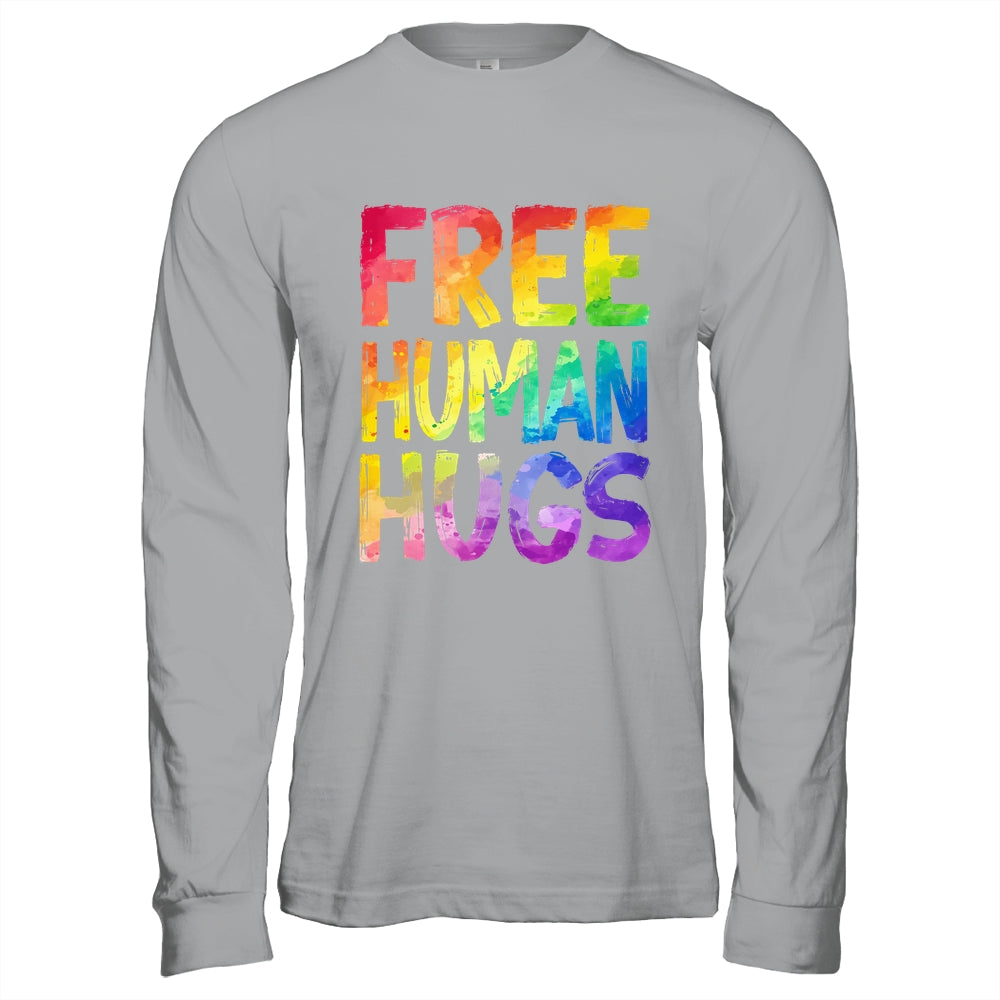 Free Human Hugs LGBT Pride LGBTQ Lesbian Gay Rainbow Women Men Shirt & Hoodie | teecentury