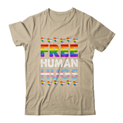 Free Human Hugs Rainbow LGBTQ Gay Pride Month Proud Ally Shirt & Tank Top | teecentury